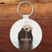 Porte-clés Otter Cute personnalisée dans l'eau (Recto)