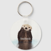 Porte-clés Otter Cute personnalisée dans l'eau (Verso)