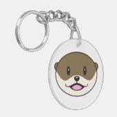 Porte-clés Otter souriant mignon (Devant gauche)