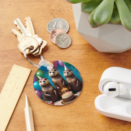 Porte-clés Otter Triplets Anniversaire, (Bureau)
