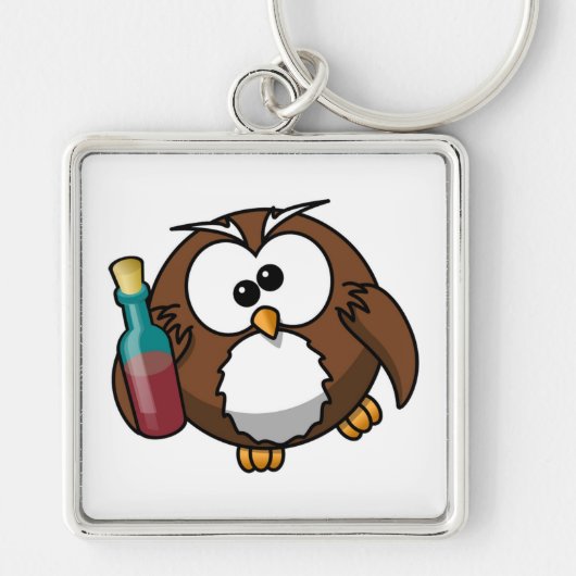 PORTE-CLÉS "OÙ EST LA FÊTE ?" DRUNK OWL (Devant)