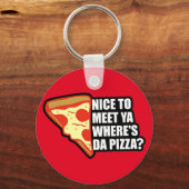 Porte-clés Où est la pizza ? (Recto)