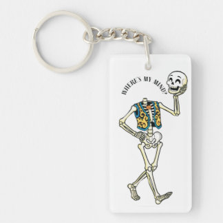 Porte-clés Où est mon esprit Drôle d'Halloween Squelette Acry