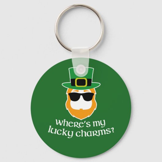 Porte-clés Où sont mes charmes chanceux ? St Patrick Day Lepr (Recto)