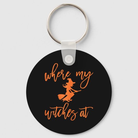 Porte-clés Où sont mes sorcières à Halloween (Recto)
