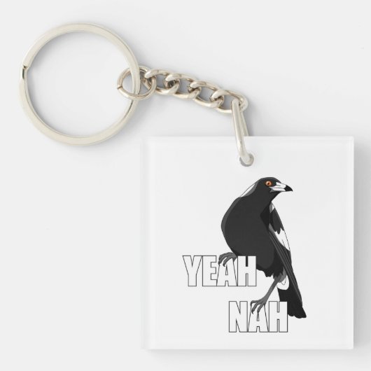 Porte-clés Ouais Nah drôle Argot australien magpie bague clé (Devant)