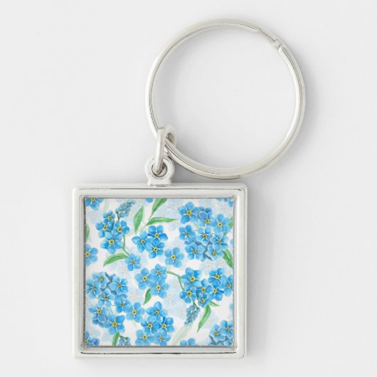 Porte-clés Oubliez-moi pas les fleurs d'aquarelle (Devant)