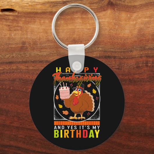 Porte-clés Oui C'est mon anniversaire Turquie Automne Costume (Recto)