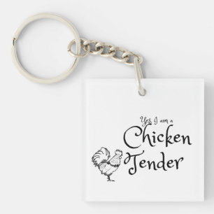 Porte-clés Oui Je suis un vendeur de poulet avec un profil de