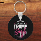 Porte-clés Oui, je suis une fille de Trump Pas d'excuses pour (Recto)