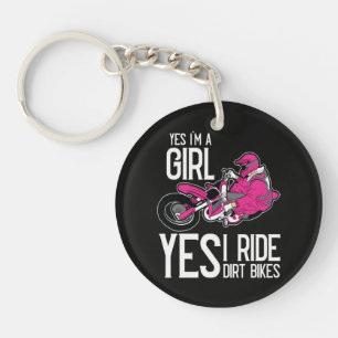Porte-clés Oui je suis une fille oui je conduis un vélo tout