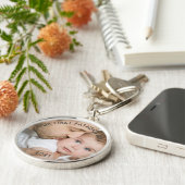 Porte-clés Our First Fathers Day - New Dad and Baby Photo (Côté)