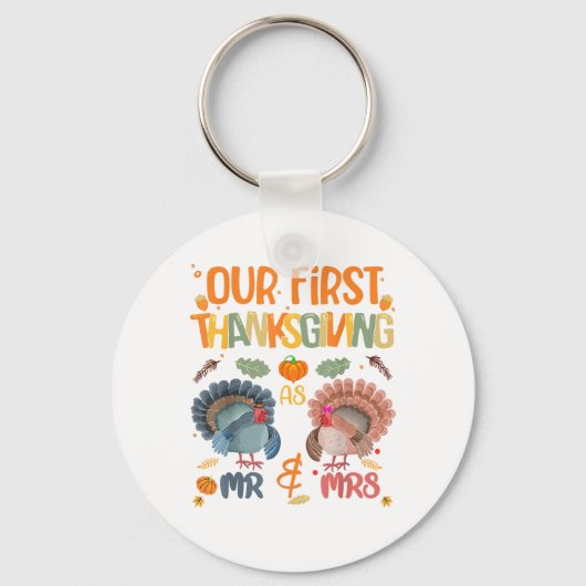 Porte-clés Our First Thanksgiving M. et Mme Couple Married 2 (Recto)