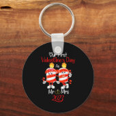 Porte-clés Our First Valentines Day As Mr And Mrs Engaged Cou (Recto)