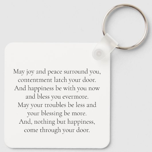 Porte-clés Our Home With Irish Blessing (Dos)