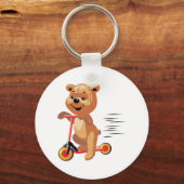 Porte-clés ours à trottinette idiot (Recto)