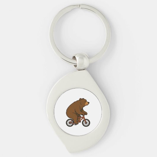 Porte-clés Ours à vélo – Vibrations de folie (Devant)