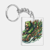 Porte-clés Ours Animés à bord d'une voiture verte (Devant gauche)