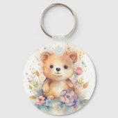 Porte-clés Ours Bébé de Forêt Cute Pints Pins Nursery Art (Recto)