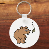 Porte-clés Ours Brown avec chute de la feuille d'automne joli (Recto)