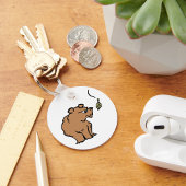 Porte-clés Ours Brown avec chute de la feuille d'automne joli
