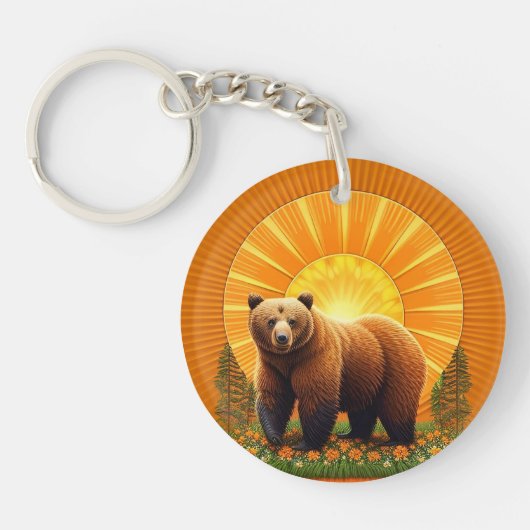 Porte-clés Ours brun majestueux  (Devant)