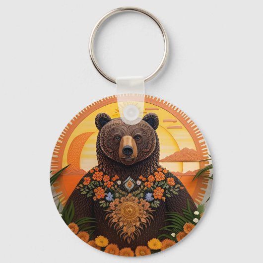 Porte-clés Ours brun majestueux (Recto)