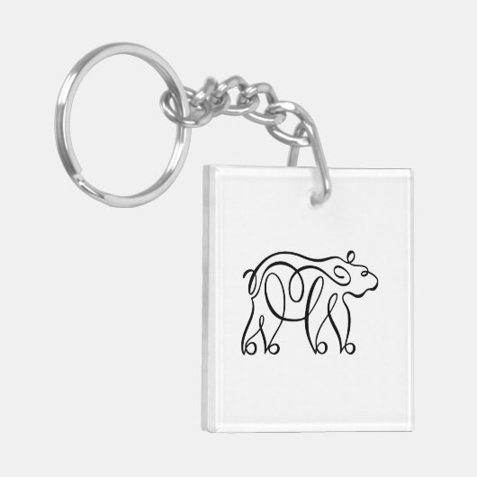 Porte-clés Ours calligraphique (Devant gauche)