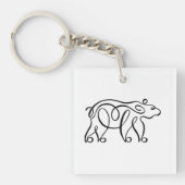 Porte-clés Ours calligraphique (Devant)