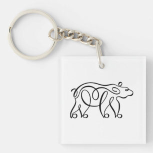 Porte-clés Ours calligraphique