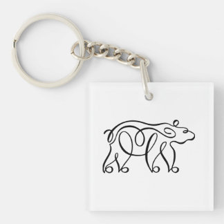 Porte-clés Ours calligraphique