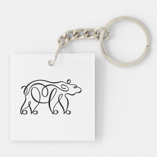 Porte-clés Ours calligraphique (Dos)
