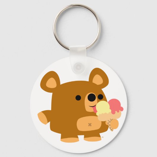 Porte-clés Ours caricature mignonne avec Porte - clé de glace (Recto)