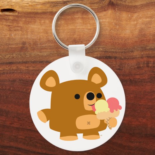 Porte-clés Ours caricature mignonne avec Porte - clé de glace (Recto)
