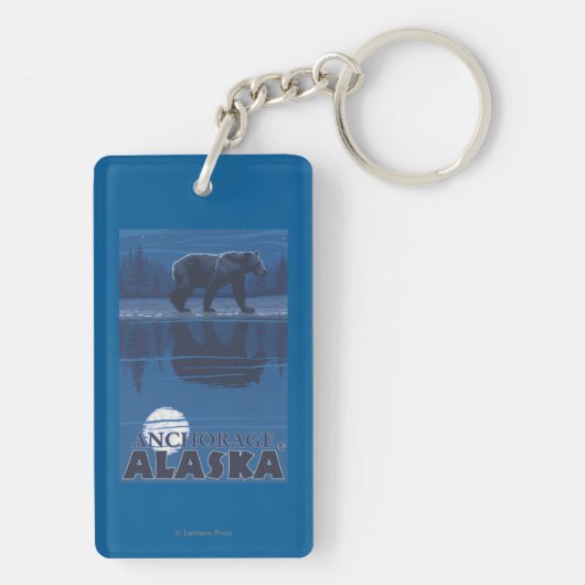 Porte-clés Ours dans le clair de lune - Anchorage, Alaska (Dos)