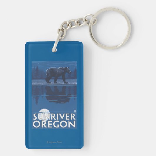 Porte-clés Ours dans le clair de lune - rivière de Sun, (Dos)