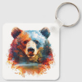 Porte-clés Ours dans une forêt d'automne (Dos)