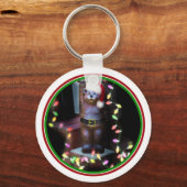 Porte-clés Ours de bienvenue avec lumières de Noël (Recto)