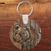 Porte-clés Ours de bois rustique (Recto)