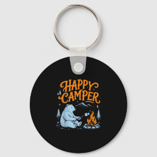 Porte-clés Ours de campeur heureux design de grillade de guim