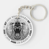 Porte-clés Ours De Feu : Oeuvre D'Expression Défiant (Dos)