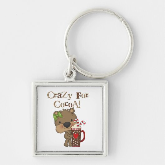 Porte-clés Ours de fille fou pour le cacao (Devant)