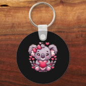 Porte-clés Ours de la Saint-Valentin Koala Cœurs (Recto)