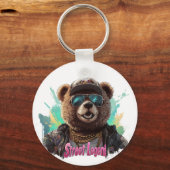 Porte-clés Ours de légende de rue - Graphisme cool (Verso)