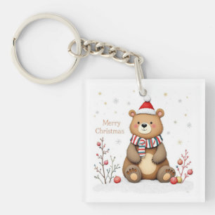 Porte-clés Ours de Noël