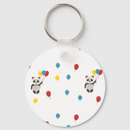 Porte-clés Ours de panda blanc ballons (Recto)