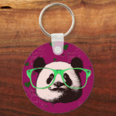 Porte-clés Ours de Panda en Steampunk dans les lunettes avec  (Recto)