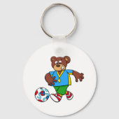 Porte-clés Ours de soccer jouant au football en tenue sportiv (Verso)