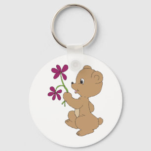 Porte-clés Ours doux Art main tiré bébé Ours Brown Art