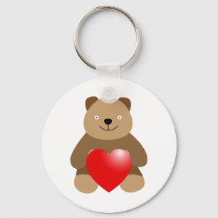 Porte-clés Ours drôle au coeur